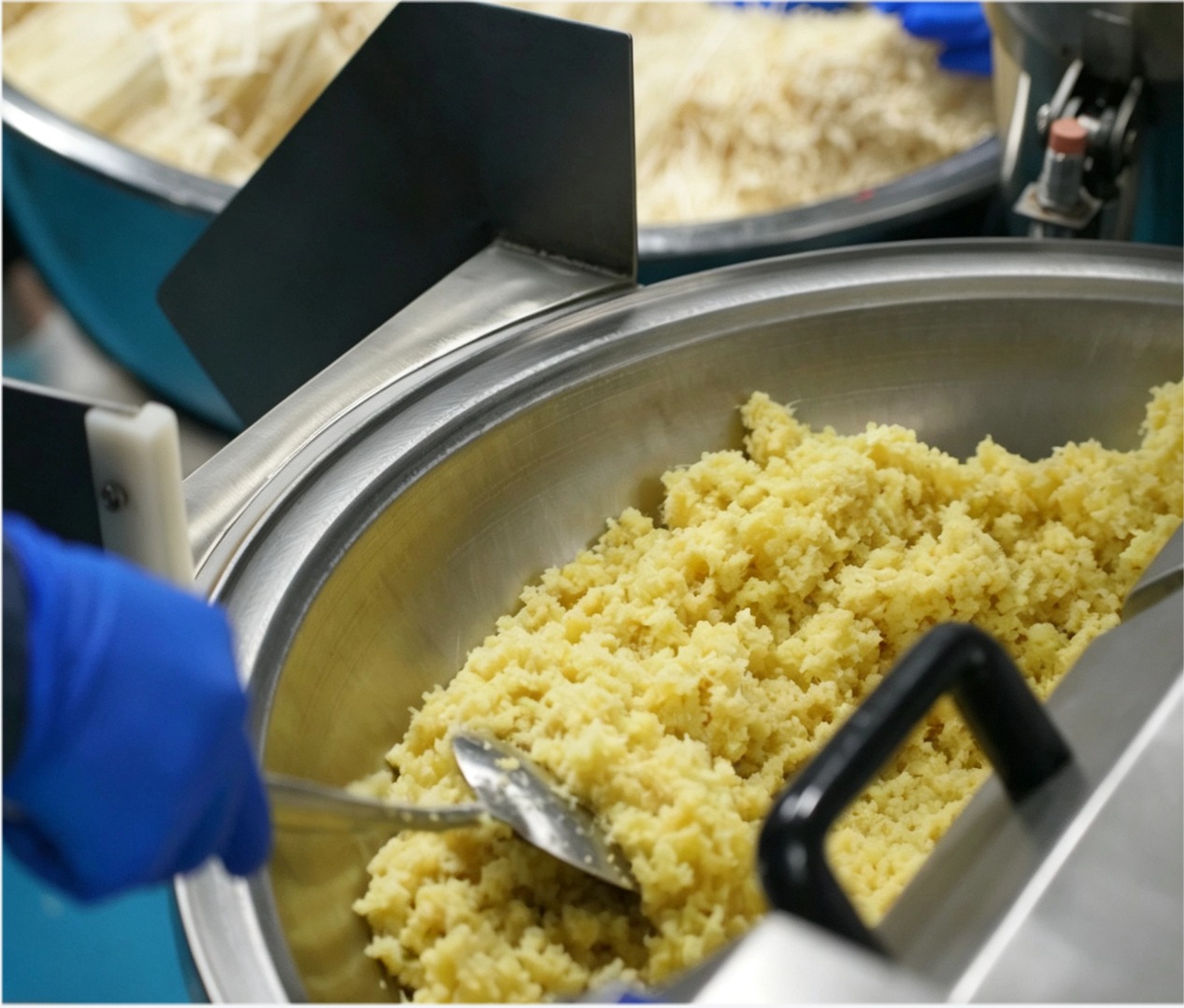 Ingredient preparation in stainless-steel vessels at Seleglu