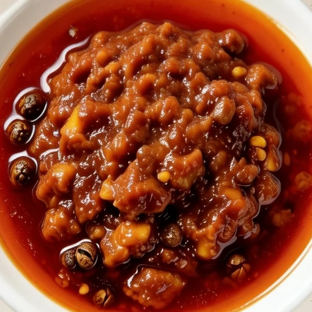 Close-up of Mapo-Style Cooking Sauce